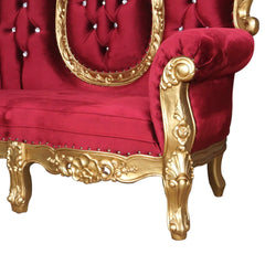 Love Seat Wedding Golden High Back Throne Chair (2 Seater) - Wooden Twist UAE