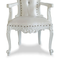 Luxurious High Back Throne Chair (Silver) - Wooden Twist UAE