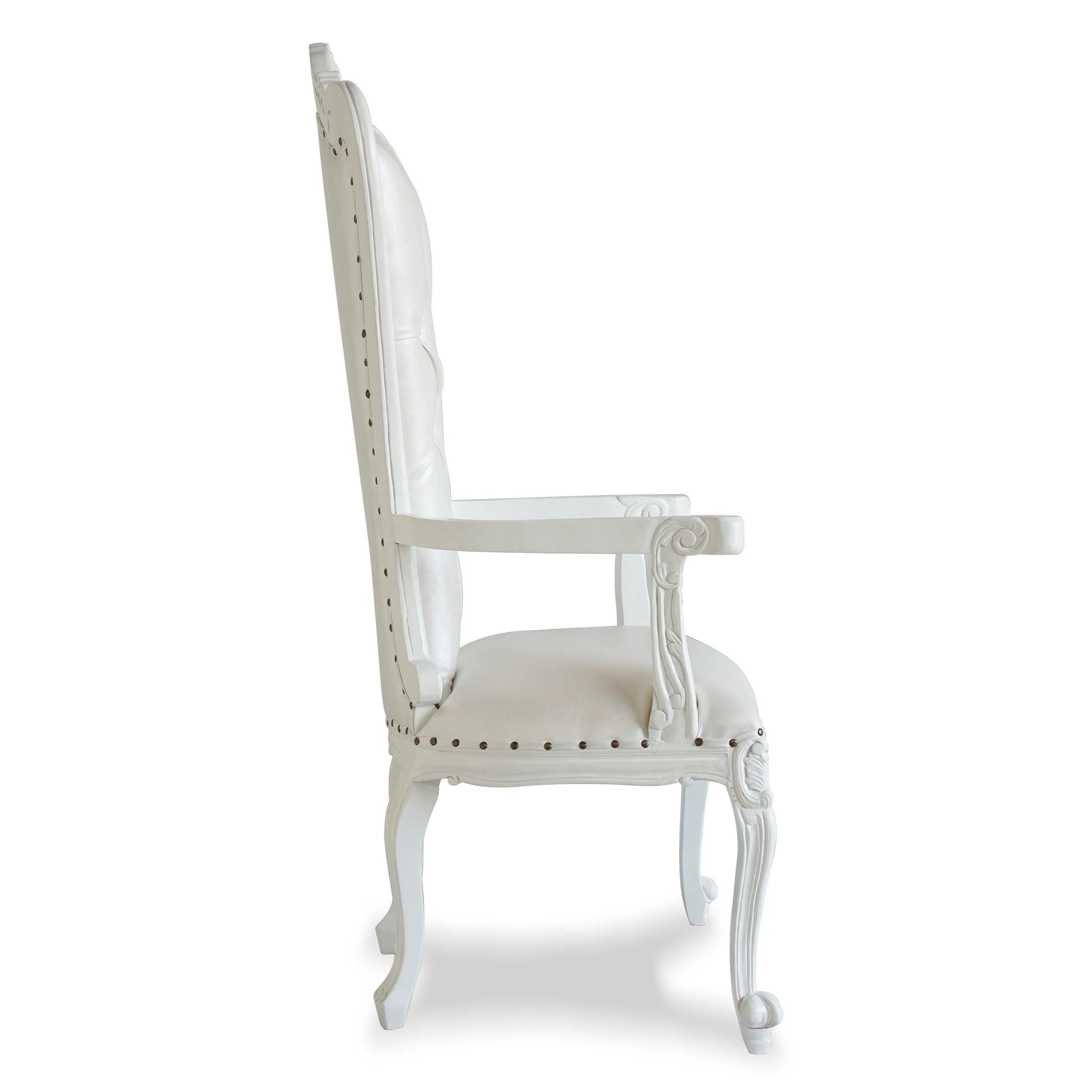 Luxurious High Back Throne Chair (Silver) - Wooden Twist UAE