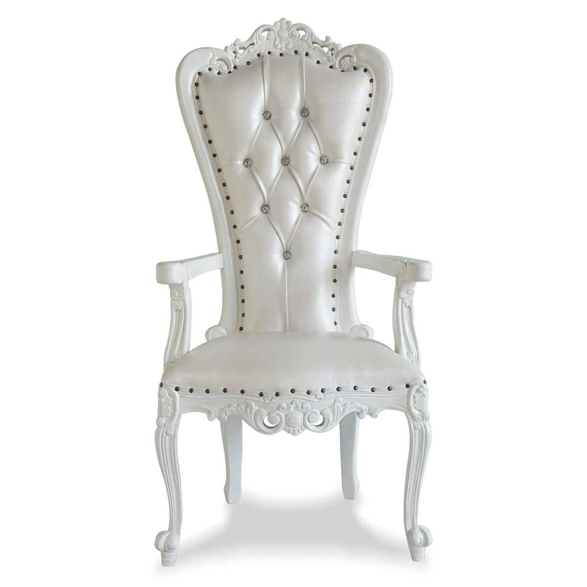 Luxurious High Back Throne Chair (Silver) - Wooden Twist UAE