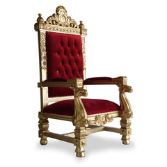 Royal Luxury Style king and Queen Wedding Rental Throne Chairs for Bride and Groom - Wooden Twist UAE