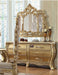 Royal Gold Luxury Hand Carved Wooden Teak Wood Dressing Table with Mirror And 6 Drawers - Wooden Twist UAE