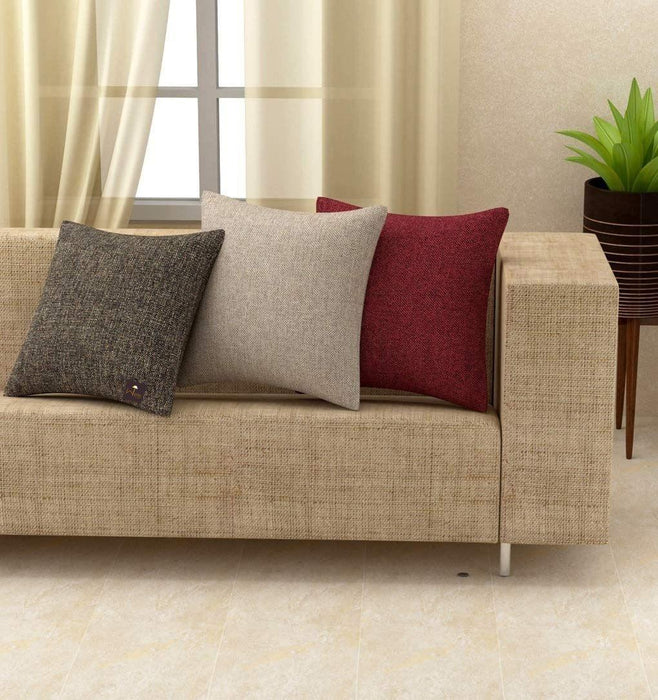 Raafi Multi-color Jute Cushion Covers (Set of 3)