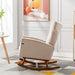 Wooden Velvet Accent Rocking Chair (Beige) - Wooden Twist UAE