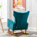 Wooden Velvet Accent Rocking Chair (Teal) - Wooden Twist UAE
