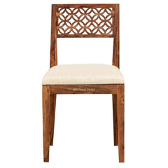 Premium Teak Wood Designer Dining Table With Cushioned Chair - Wooden Twist UAE