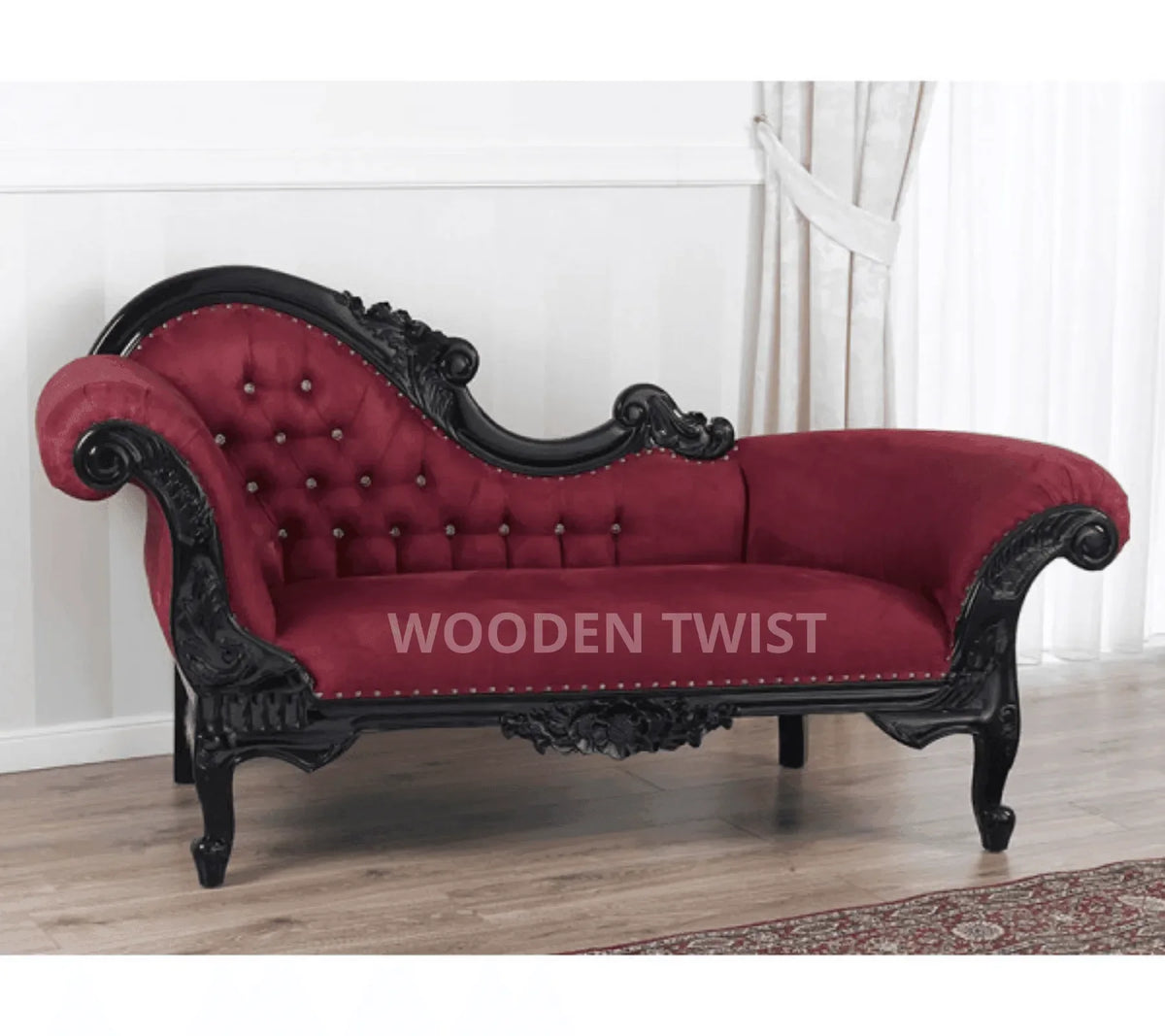 Modish Teak Wood Deewan Chaise Lounge