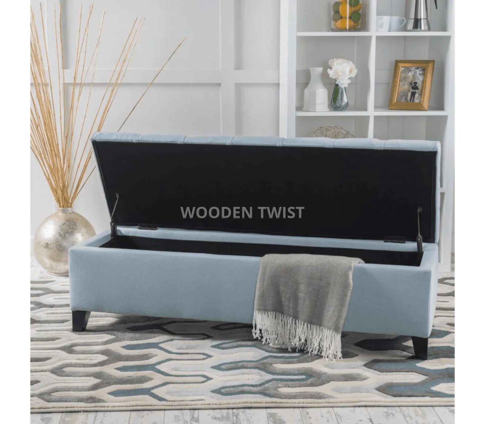 Zelja Premium Wood Flip Top Storage Bench Couch - WoodenTwist