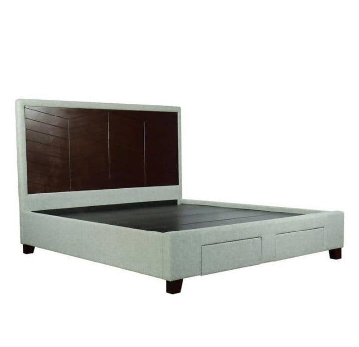 King Size Bed with Storage in Grey Color