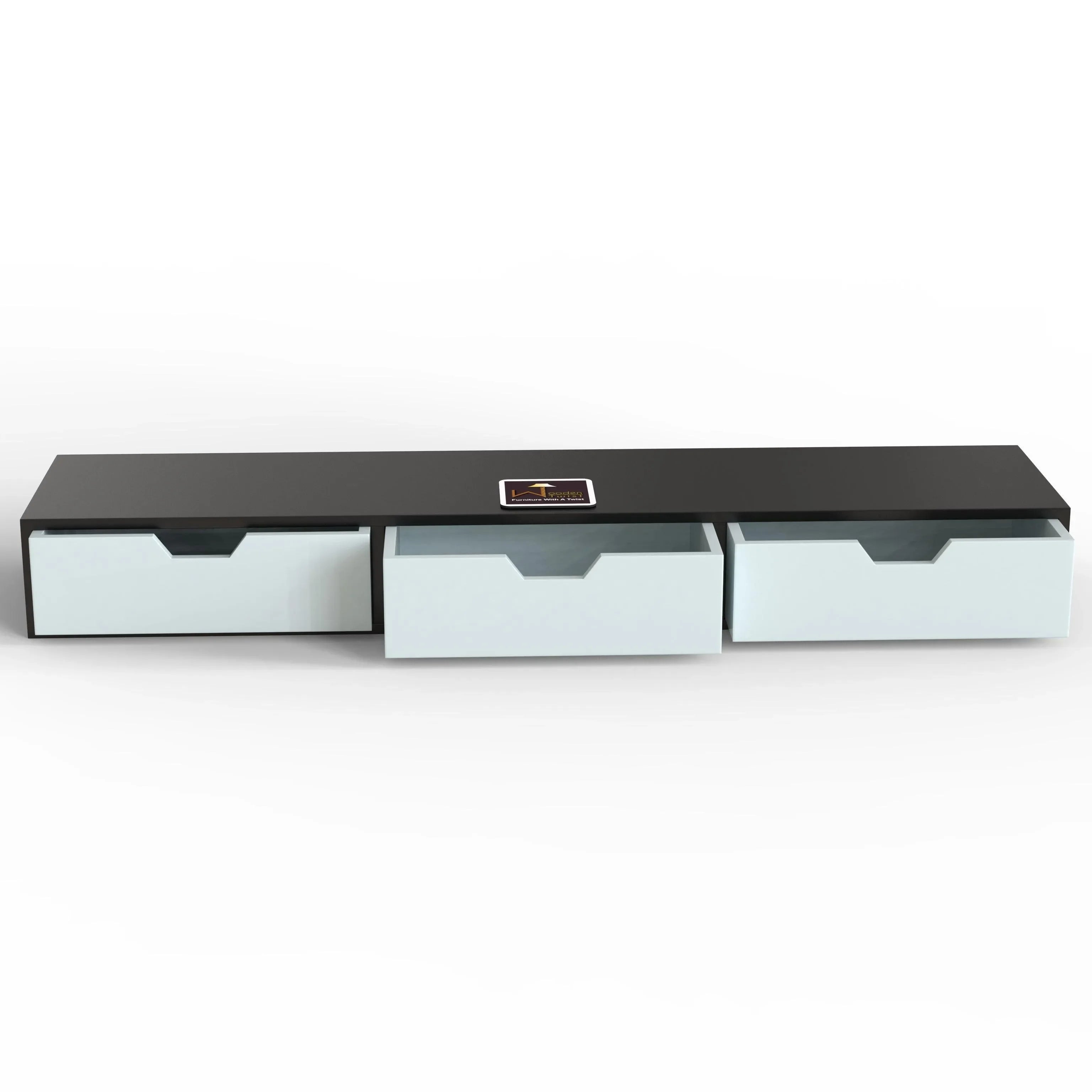 Wooden Twist Exclusively Launched Engineered Wood Wall Mounted TV Unit, Cabinet Stand, with 3 Drawers Wall Shelf for Living Room - Wooden Twist UAE