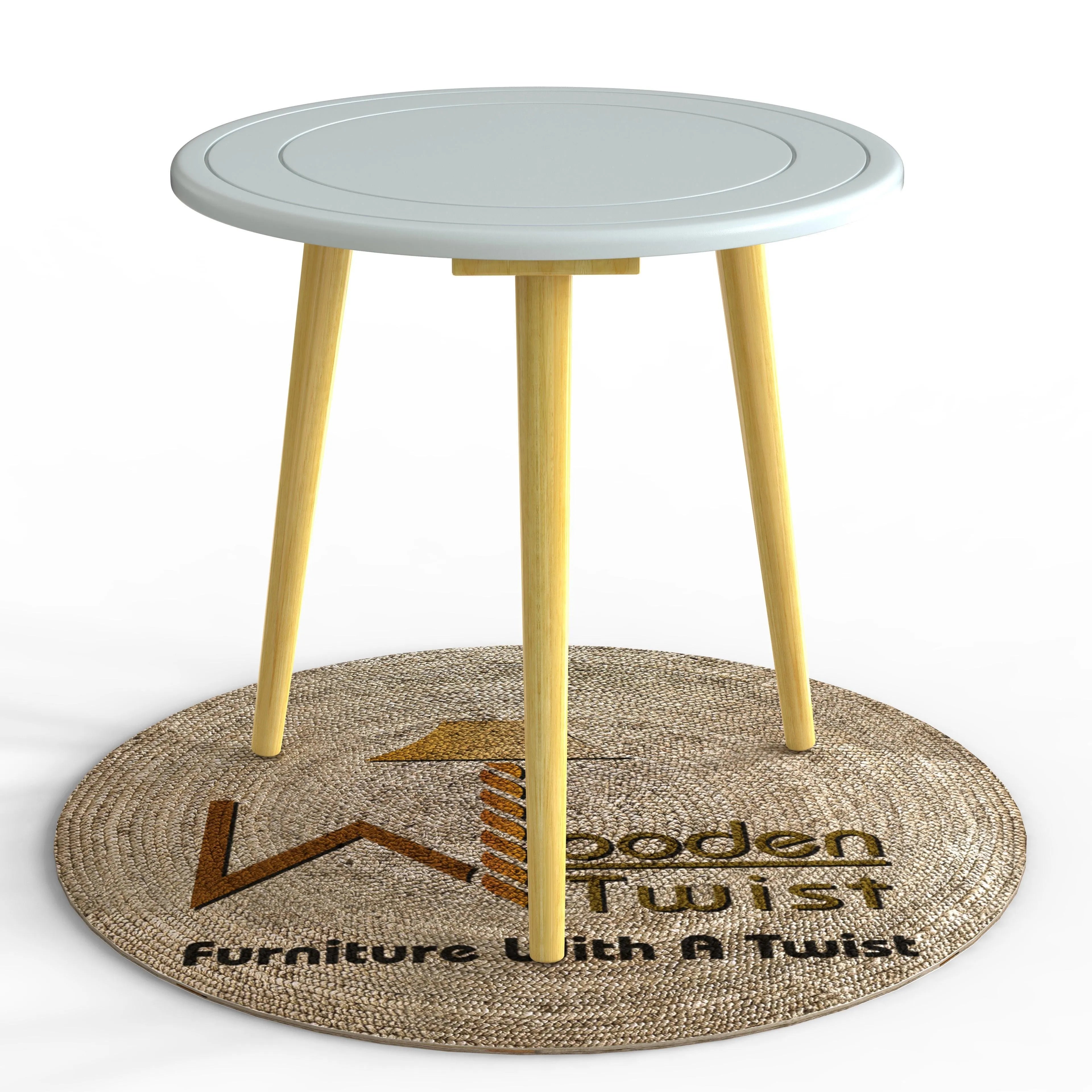 Wooden Twist Small Foldable Solid Wood Round End Table - Wooden Twist UAE