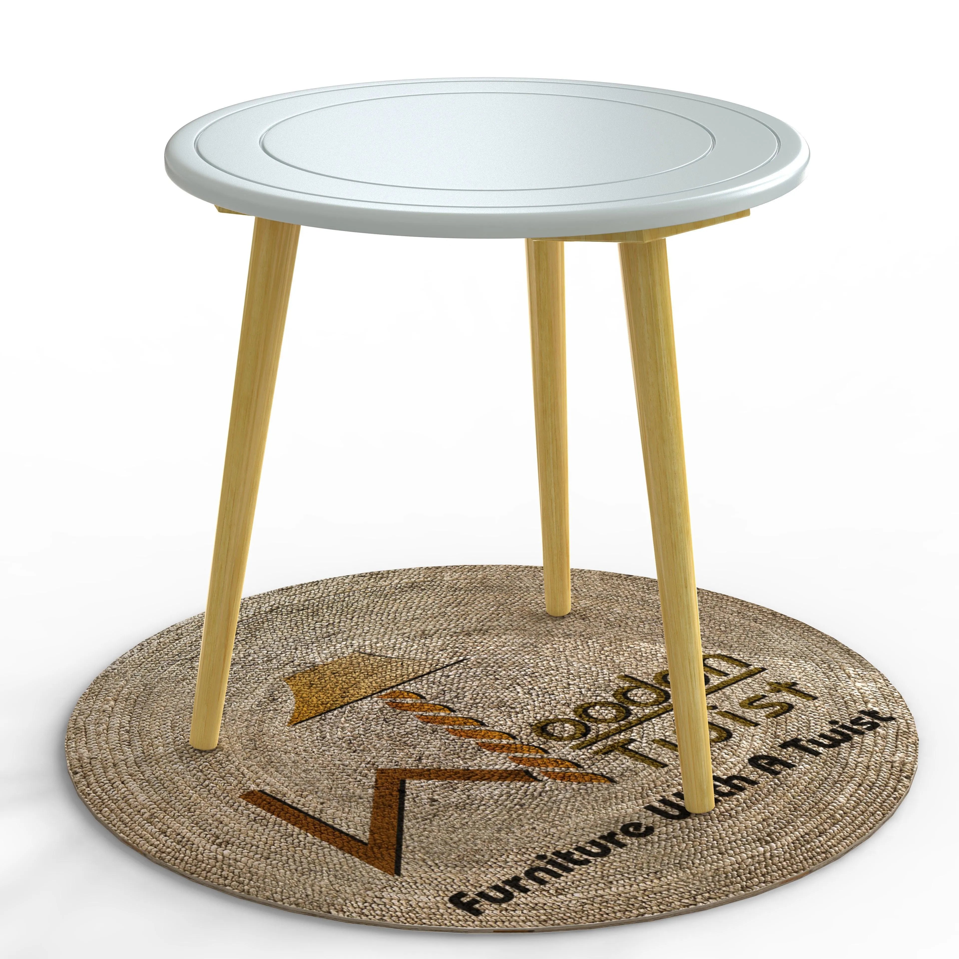 Wooden Twist Small Foldable Solid Wood Round End Table - Wooden Twist UAE