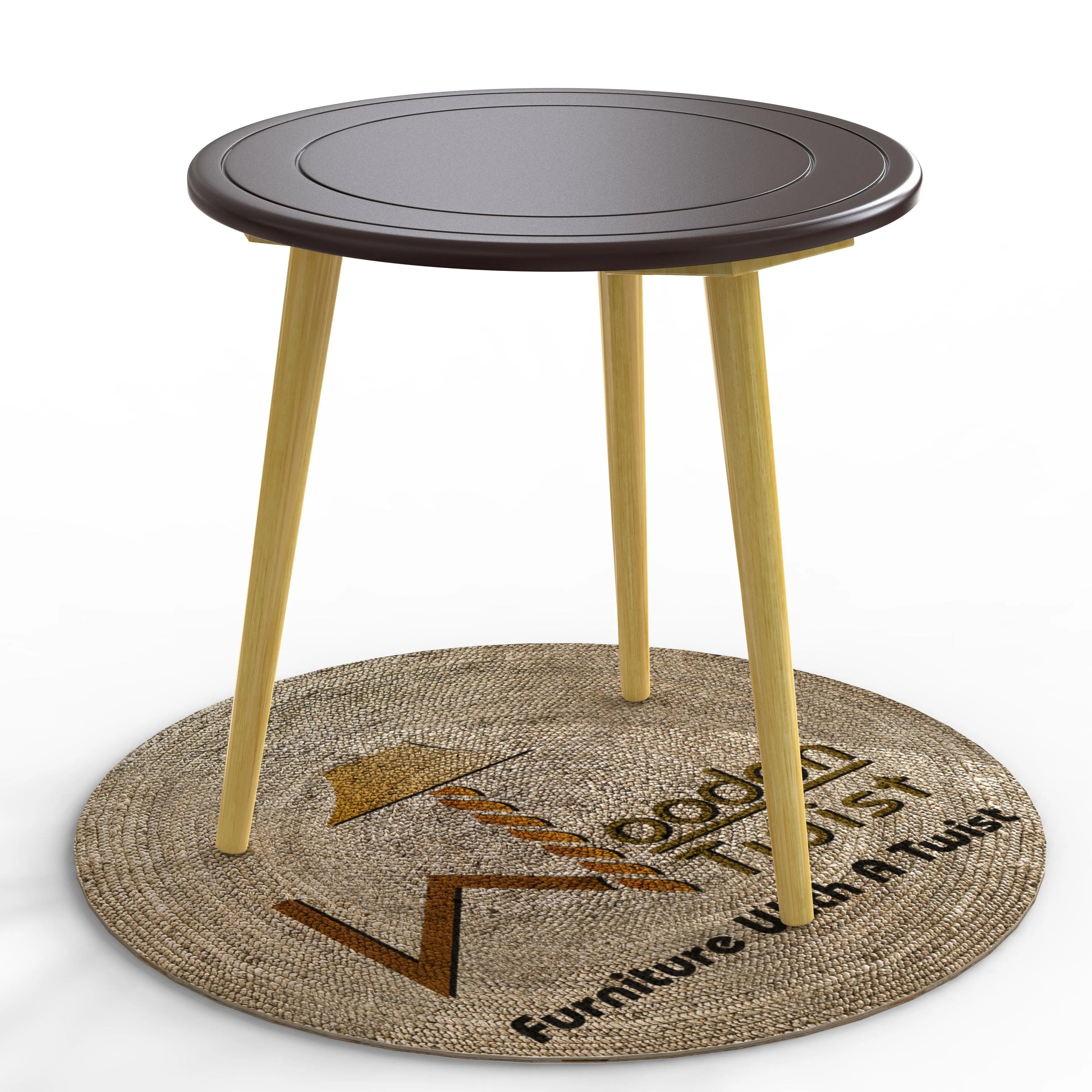 Wooden Twist Small Foldable Solid Wood Round End Table - Wooden Twist UAE