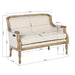 Wooden Hand Carved Recessed Arm Loveseat Bench (2 Seater, Beige) - Wooden Twist UAE