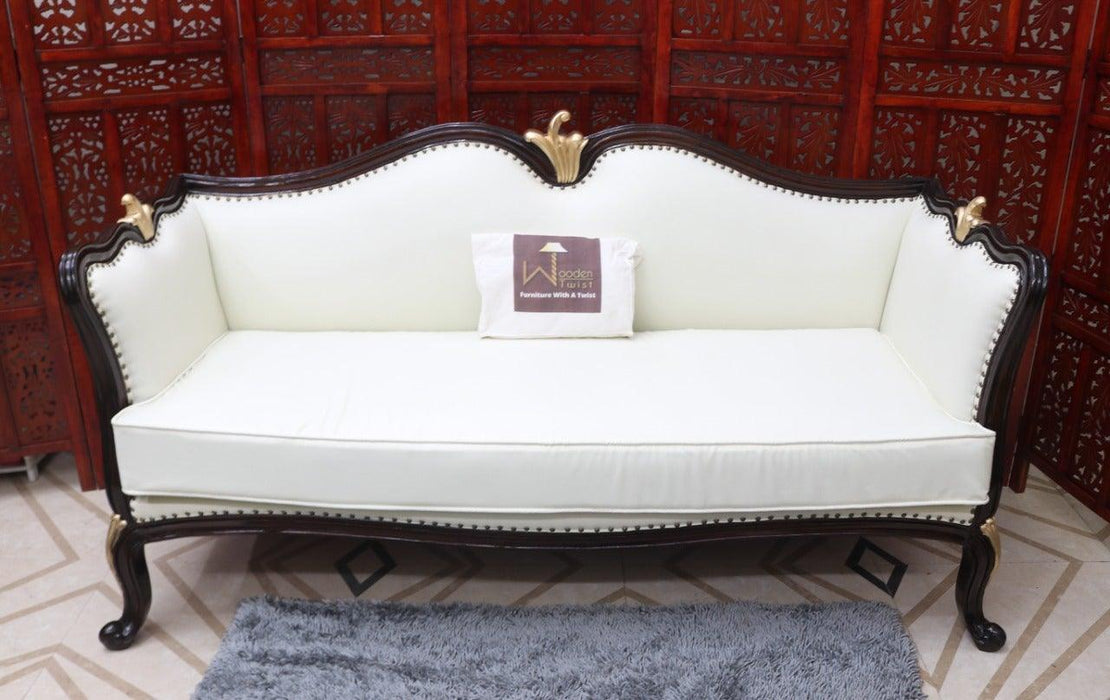 أريكة خشبية تقليدية بثلاثة مقاعد للمنزل والمكتب أريكة استراحة صالة (لمسة نهائية من خشب الجوز)
