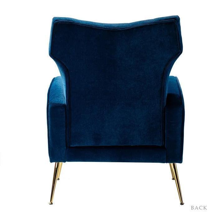 Stuffed Wide Tufted Velvet Wingback Chair for Living Room (Golden Metal Legs) - Wooden Twist UAE