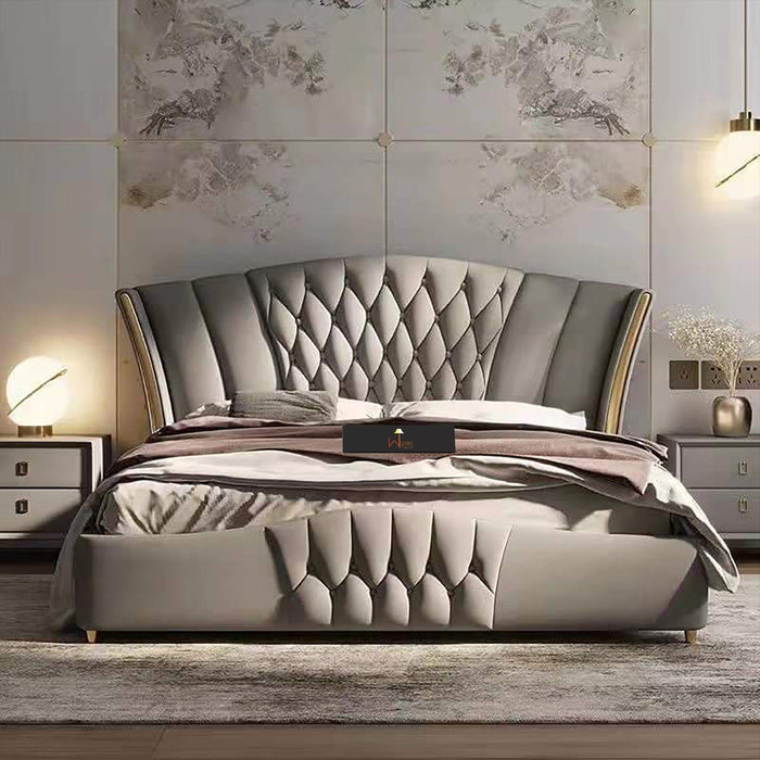 Luxe Modern Design Queen Size Bed For Bedroom with Storage