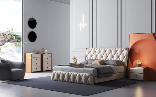 Luxury Design Queen Size Bed For Bedroom with Storage - Wooden Twist UAE