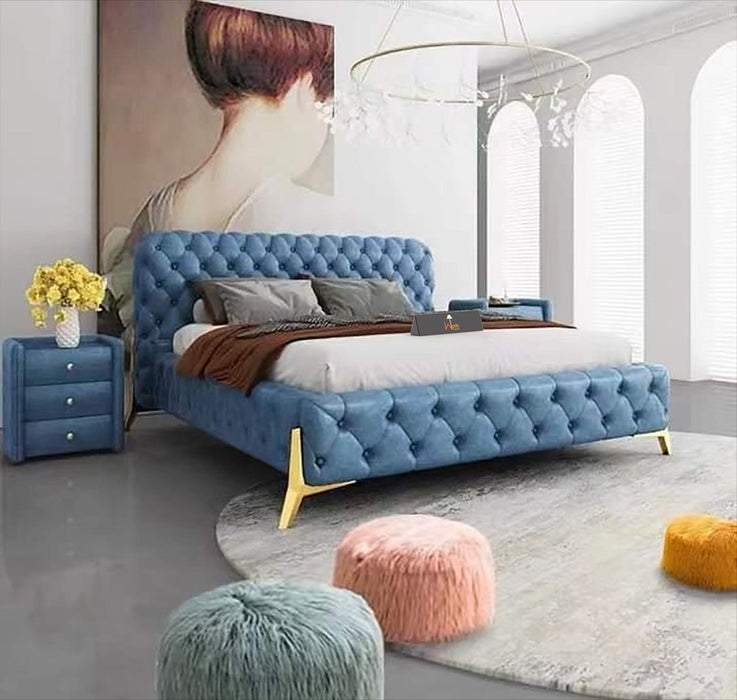 Greeley Plush Luxury Queen Size Bed For Bedroom - Wooden Twist UAE