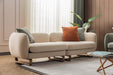 Modern Attractive Stylish 4 Seater Sofa For Lobby In Teak Finish (Beige) - Wooden Twist UAE