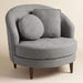 Modern Round Seren Half Moon Chair with 2 Pillow (Grey) - Wooden Twist UAE