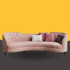 Modern Vintage Encompass Tufted Tropez 3 Seater Sofa with Four Cushion (Pink) - Wooden Twist UAE