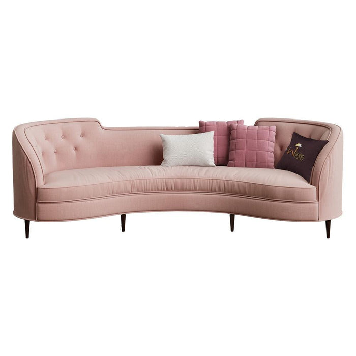 Modern Vintage Encompass Tufted Tropez 3 Seater Sofa with Four Cushion (Pink) - Wooden Twist UAE