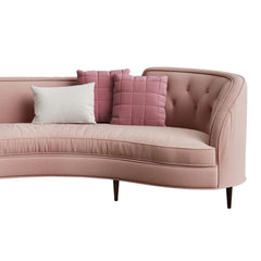 Modern Vintage Encompass Tufted Tropez 3 Seater Sofa with Four Cushion (Pink) - Wooden Twist UAE