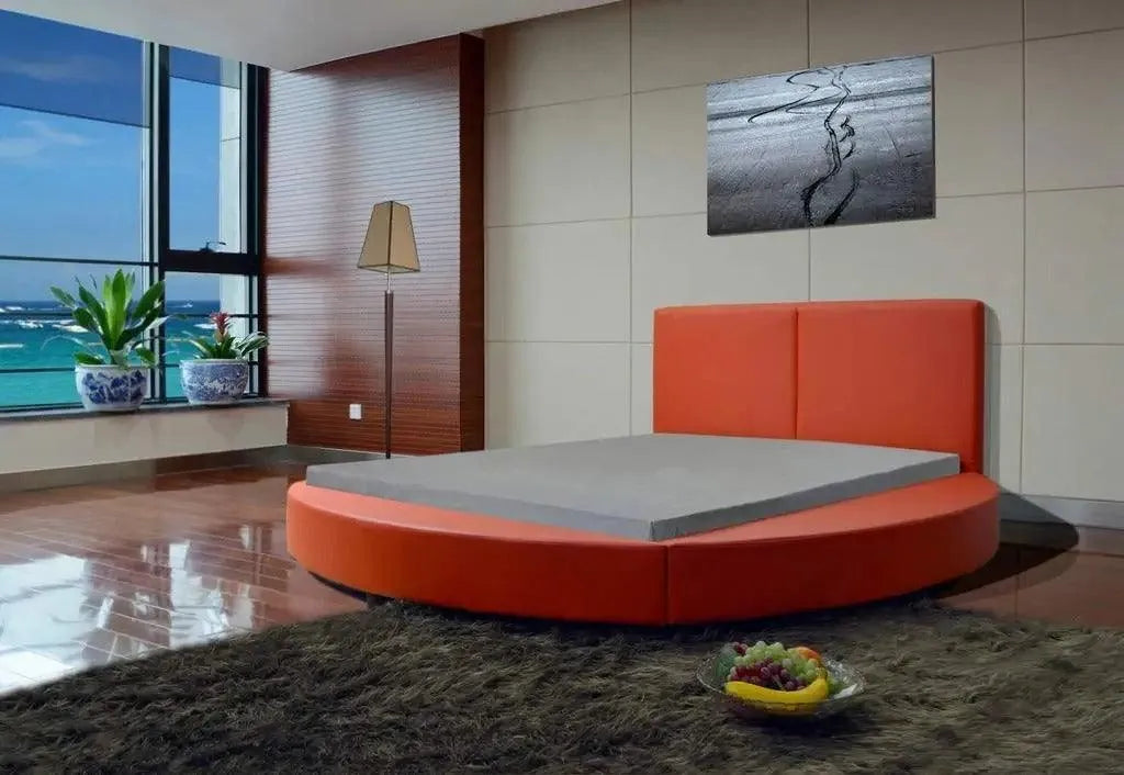 Luxury Modern Platform Round King Size Bed - Wooden Twist UAE