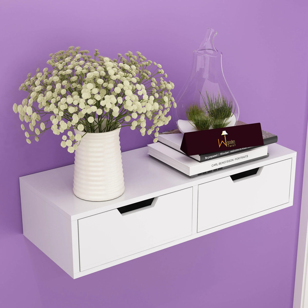 Wall Storage With a Drawer Built In