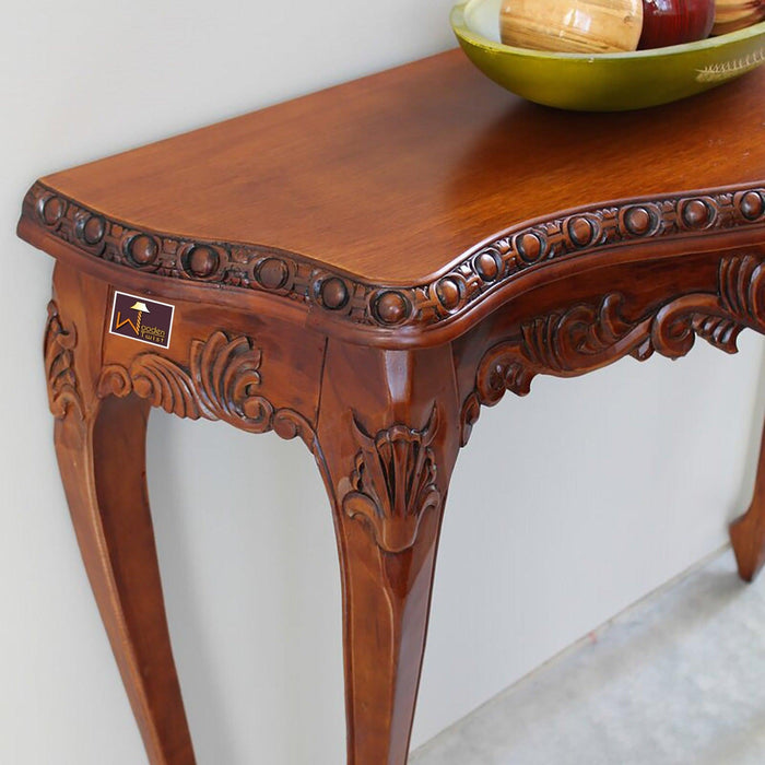 Wooden Hand Carved Beautiful Design Decor Royal Console Table (Teak Wood)