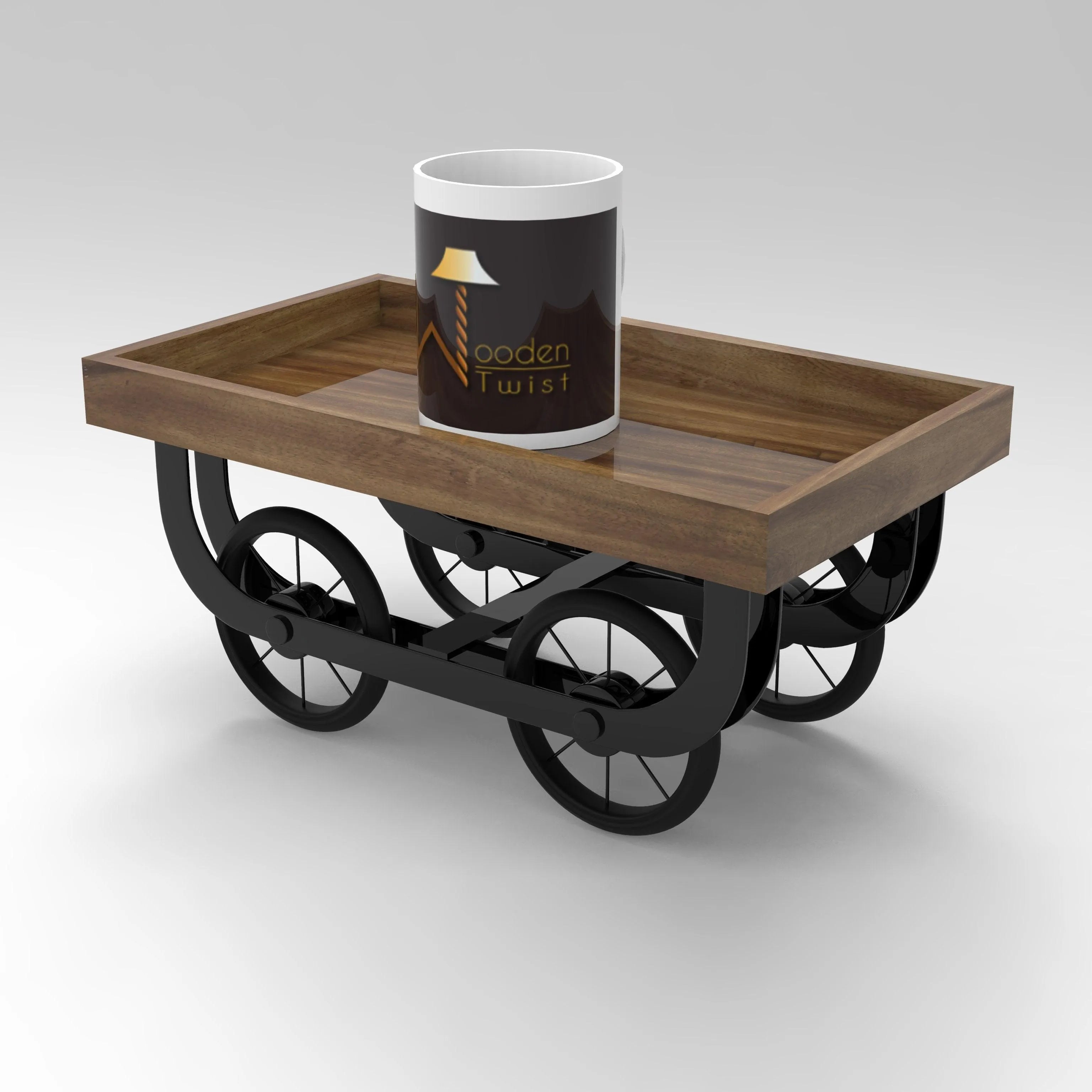 Premium Wooden Serving Cart - Wooden Twist UAE