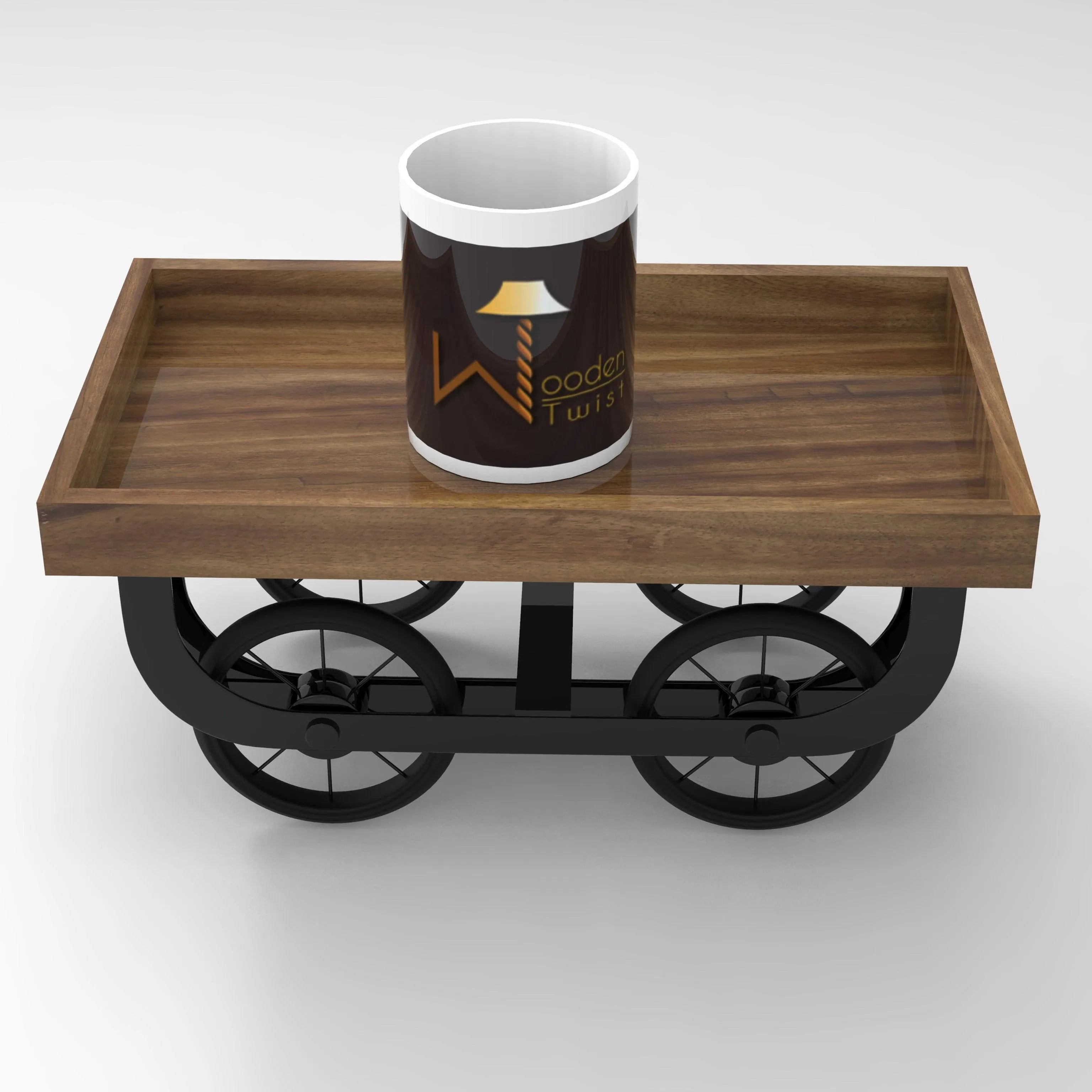 Premium Wooden Serving Cart - Wooden Twist UAE