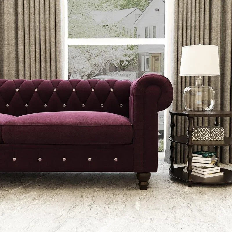 Teak Wood Frame Meets Soft Velvet Upholstery