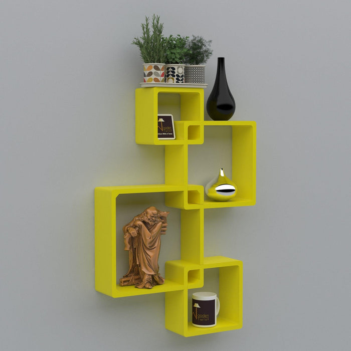Rafuf Intersecting Floating Wall Shelves with 4 Shelves - Wooden Twist UAE