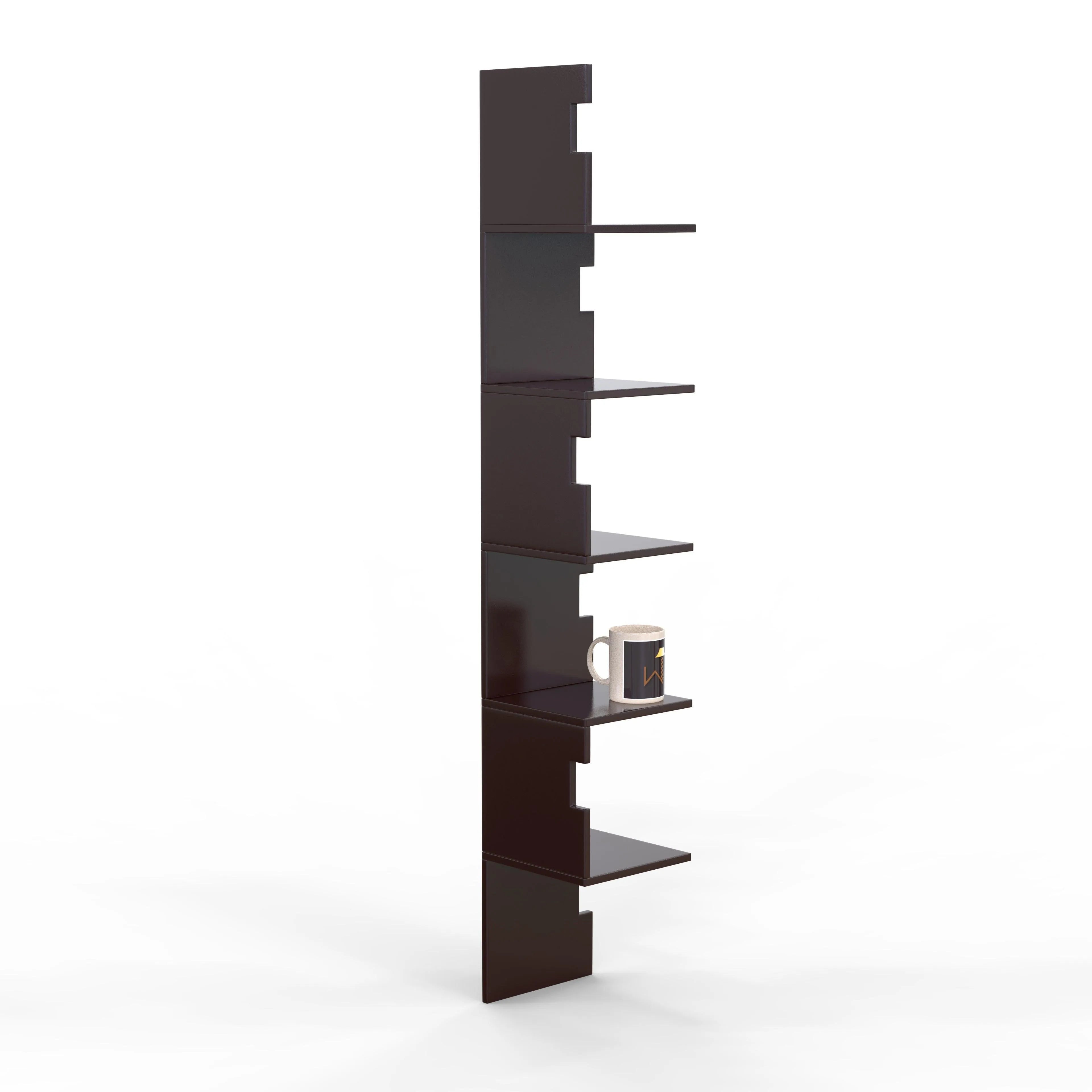 Zig Zag Alzak Floating Corner Shelves - Wooden Twist UAE