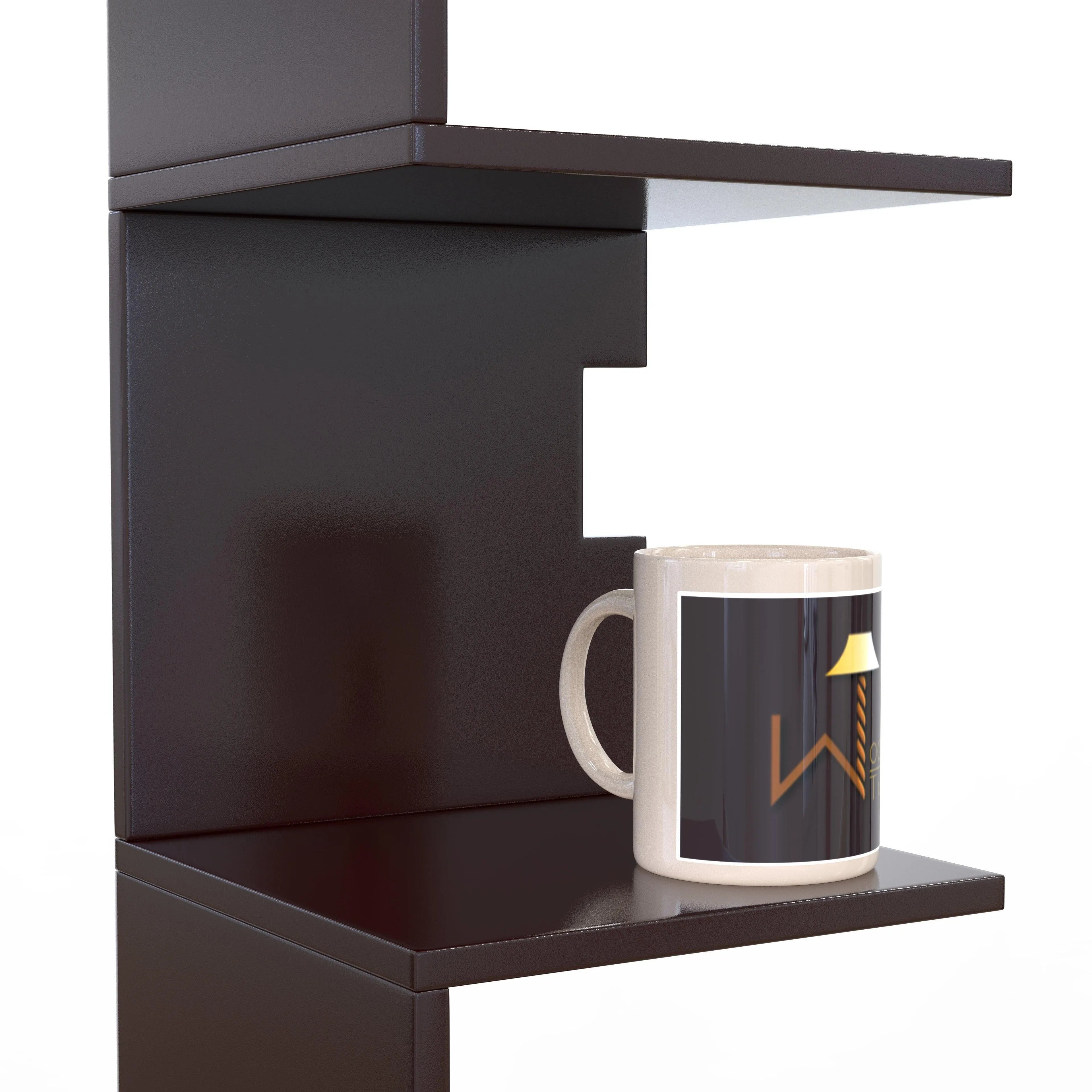 Zig Zag Alzak Floating Corner Shelves - Wooden Twist UAE