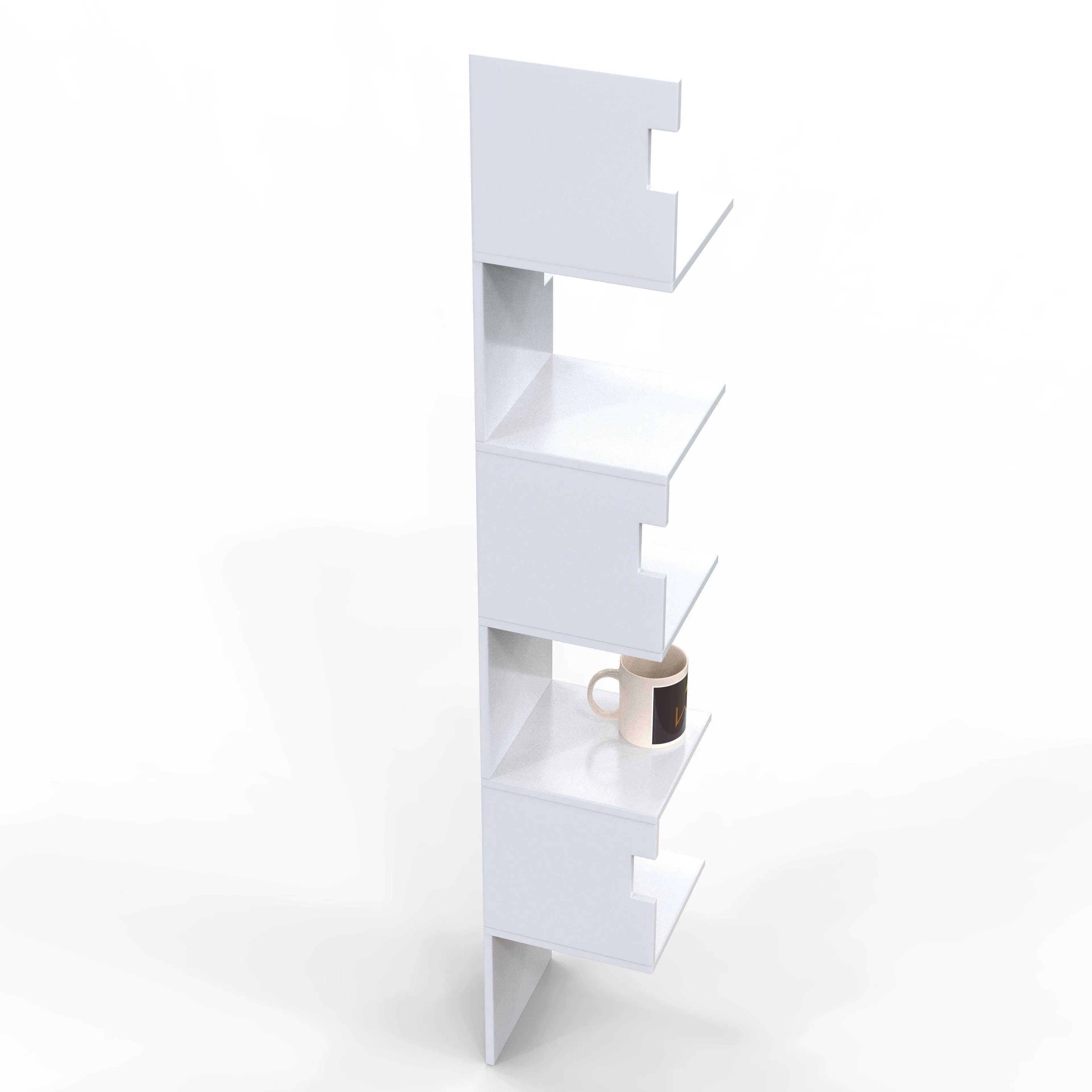 Zig Zag Alzak Floating Corner Shelves - Wooden Twist UAE