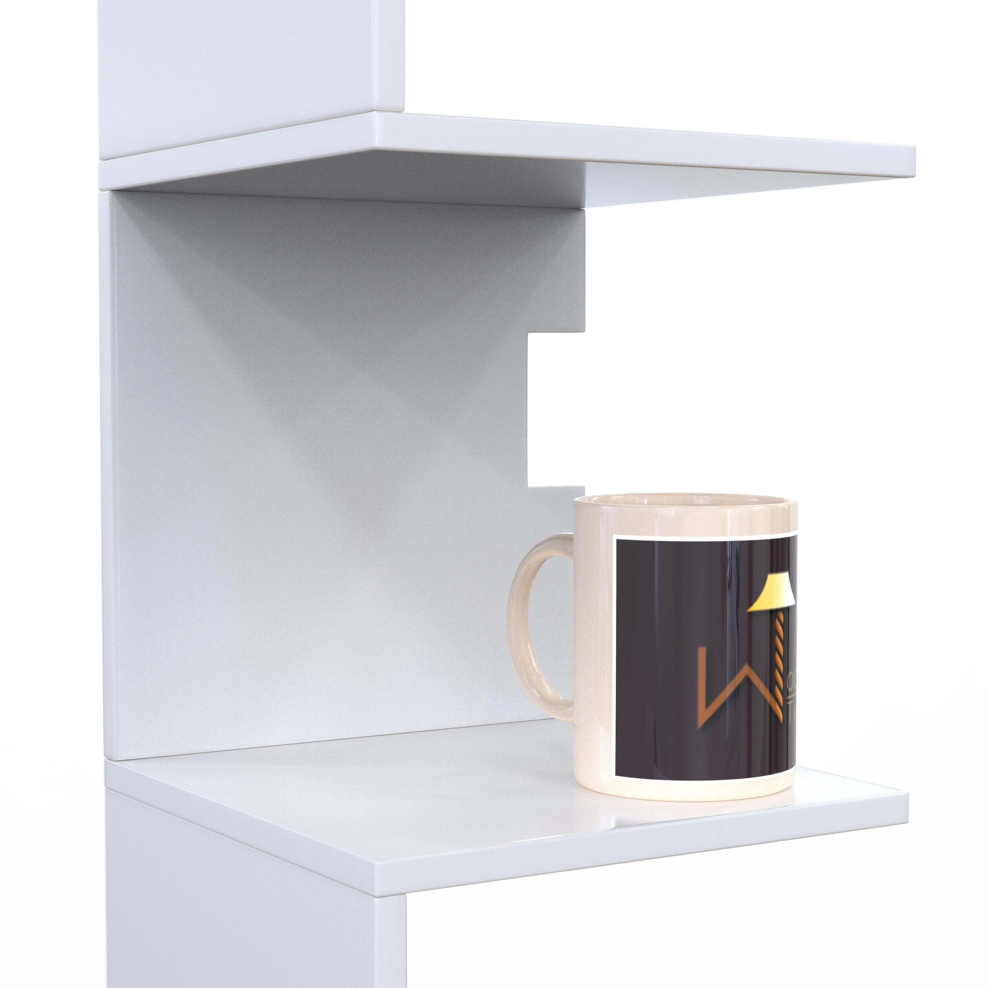 Zig Zag Alzak Floating Corner Shelves - Wooden Twist UAE