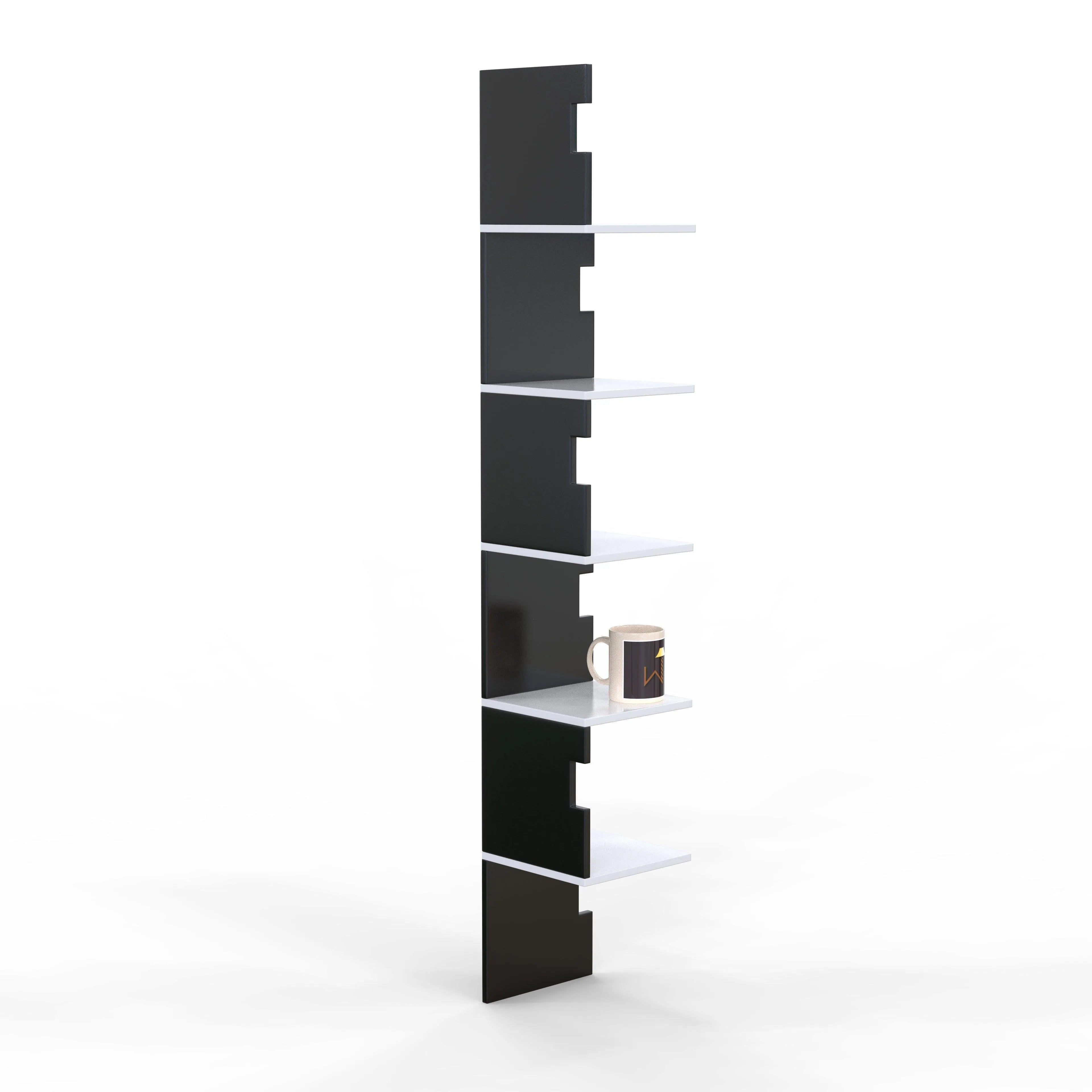 Zig Zag Alzak Floating Corner Shelves - Wooden Twist UAE