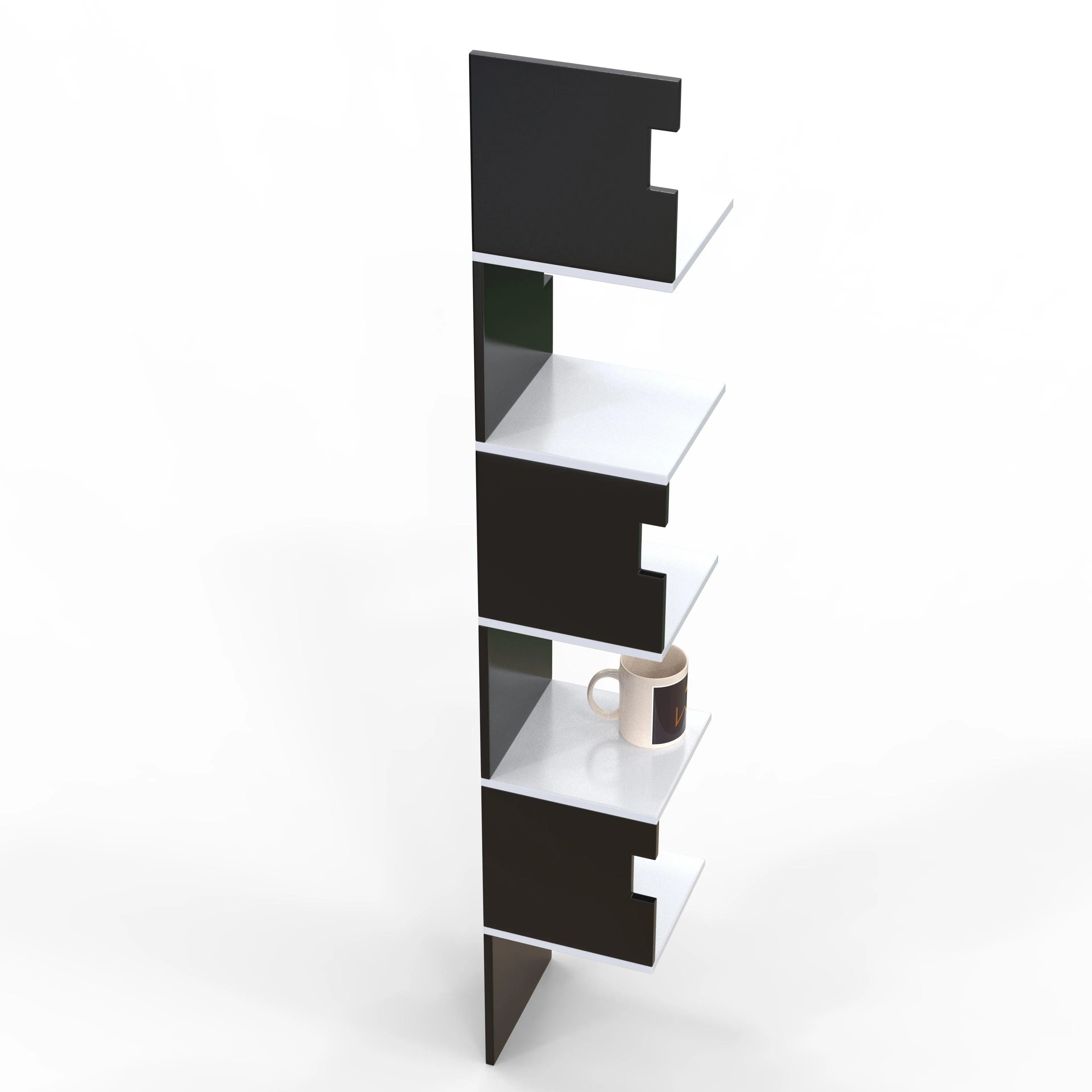 Zig Zag Alzak Floating Corner Shelves - Wooden Twist UAE