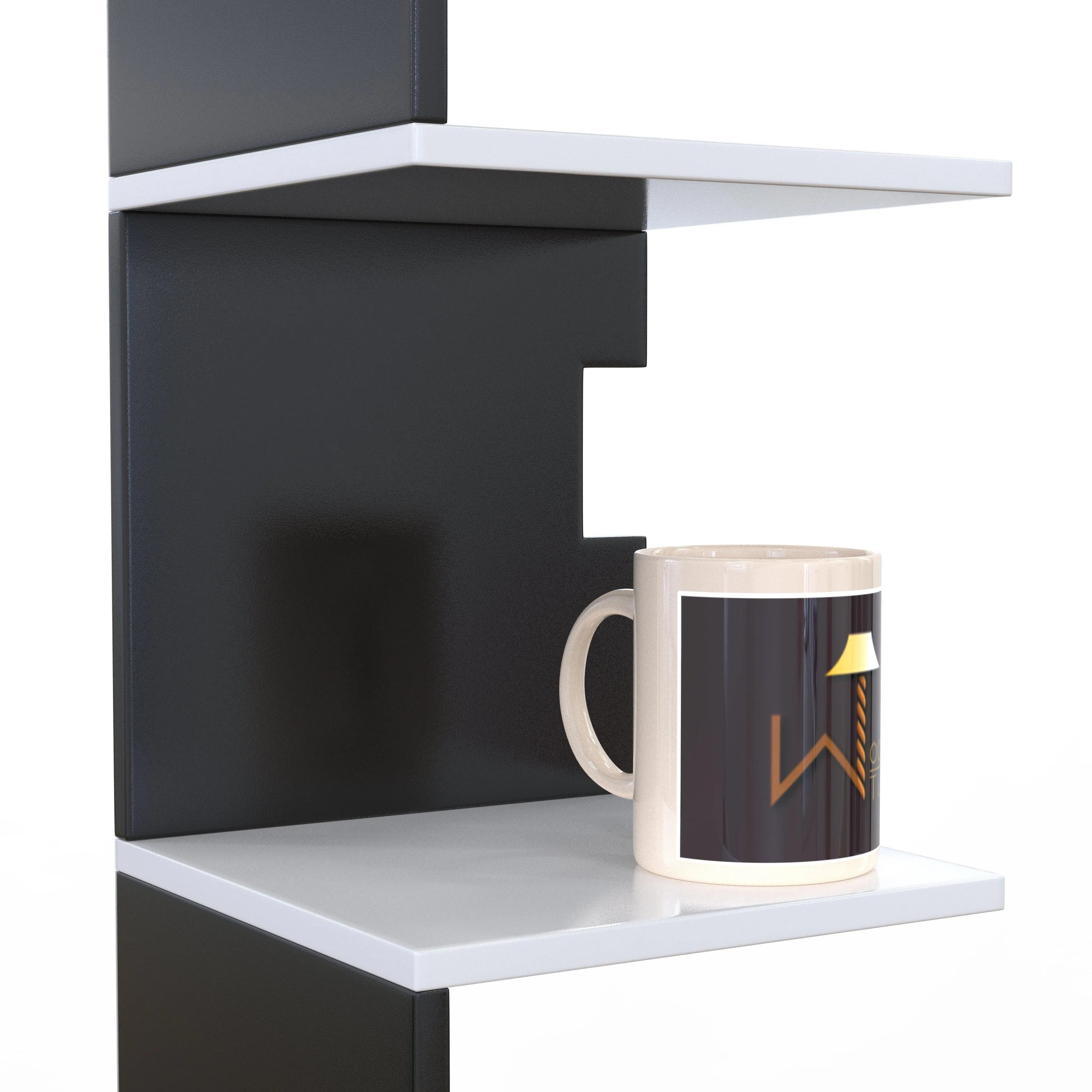 Zig Zag Alzak Floating Corner Shelves - Wooden Twist UAE