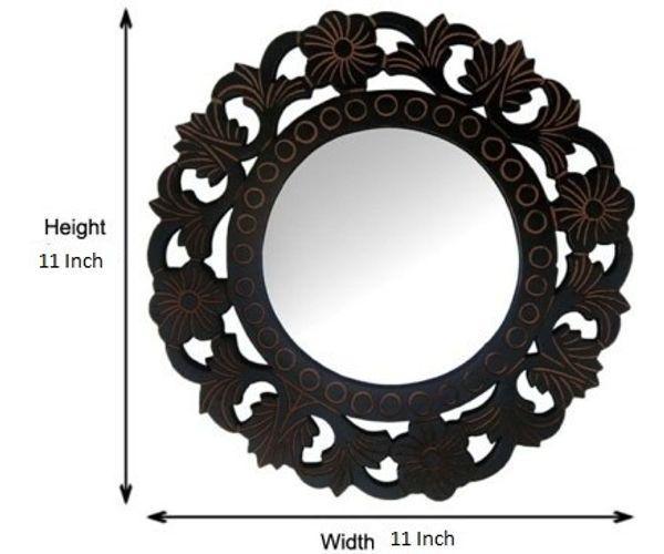 Wooden Antique With Handicraft Work Fancy Design Mirror