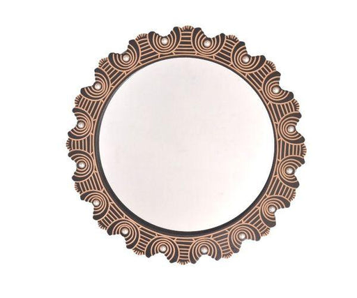 Wooden Antique With Handicraft Work Fancy Design Wall Mirror - Wooden Twist UAE
