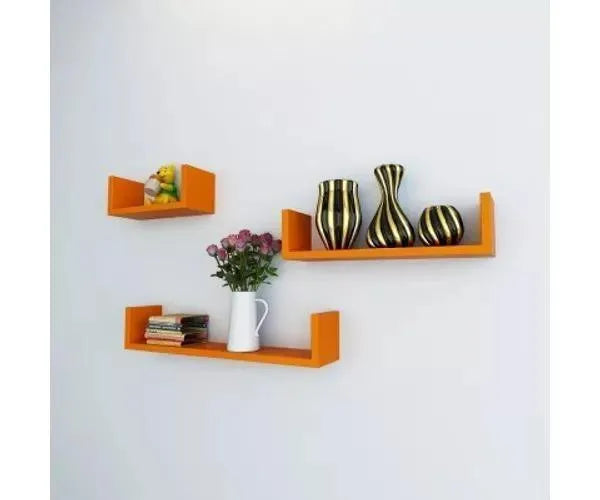 Wooden Handicraft Wall Decor Designer Wall Shelf Pack of 3 - Wooden Twist UAE