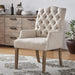 Classic Tufted Linen Dining Arm Chair Set of 2 - WoodenTwist