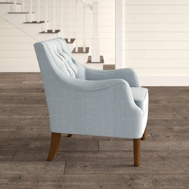 Vinger Tufted Fine Wingback Chair - WoodenTwist