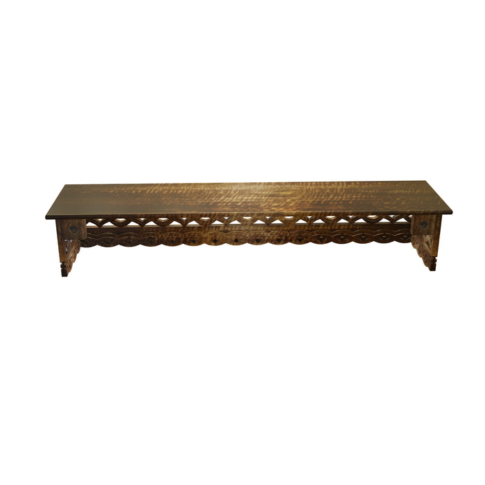 Wooden Fancy Hand Carved Wall Shelf with Jali Work - Decorative Indian Wall Art - Wooden Twist UAE