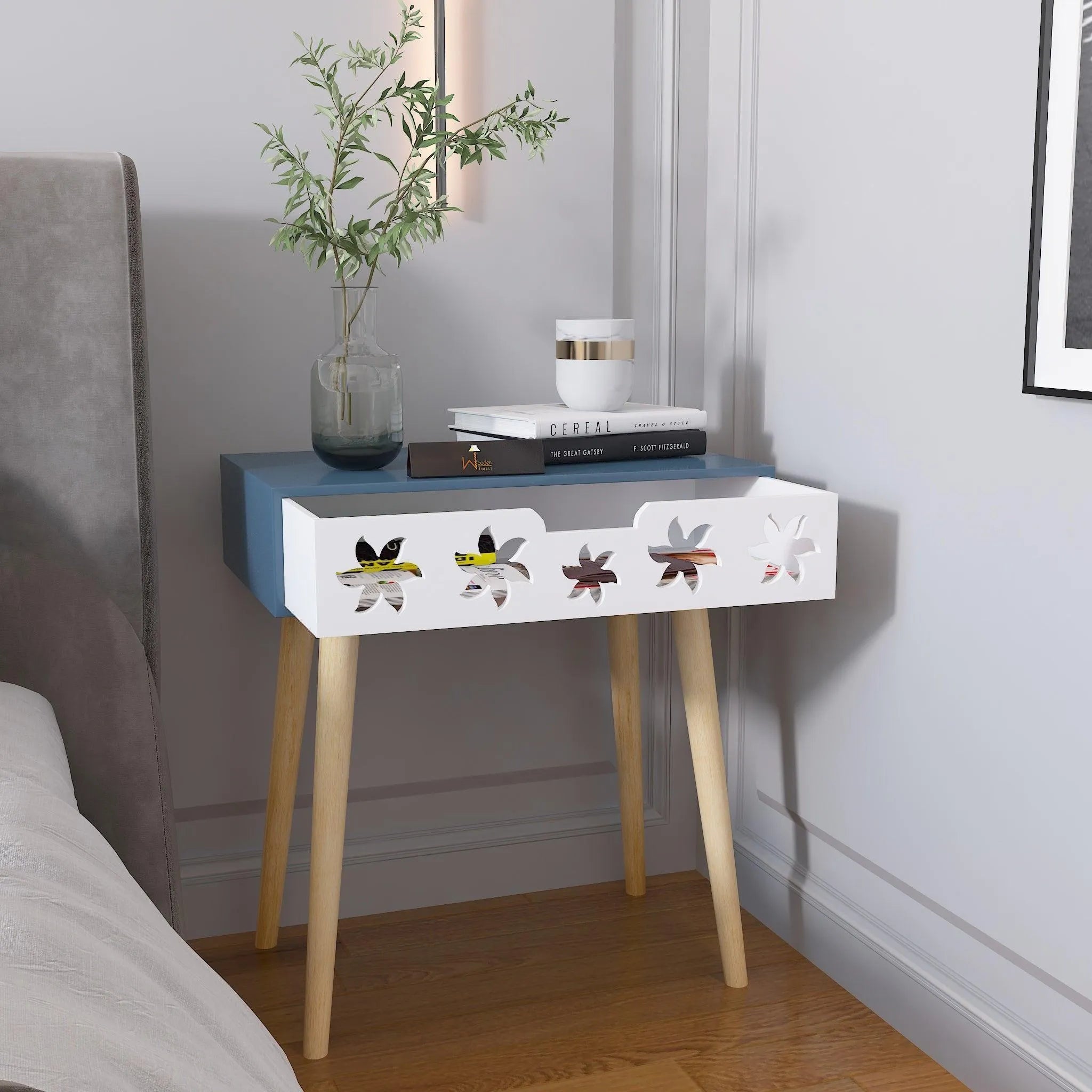 Estrella Wooden Bedside Table With Storage Drawer - Wooden Twist UAE