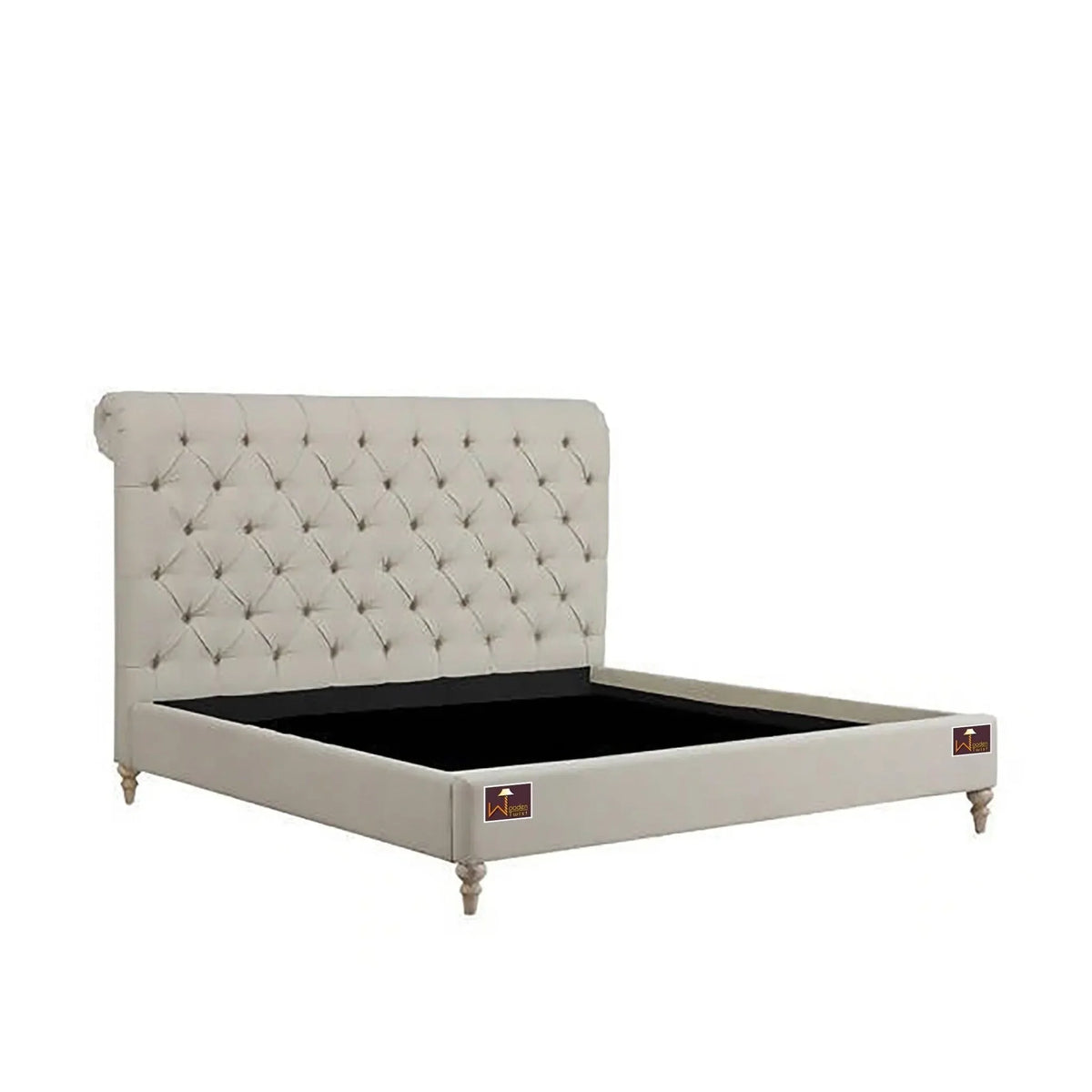 A Soft Wingback Headboard in Warm Beige